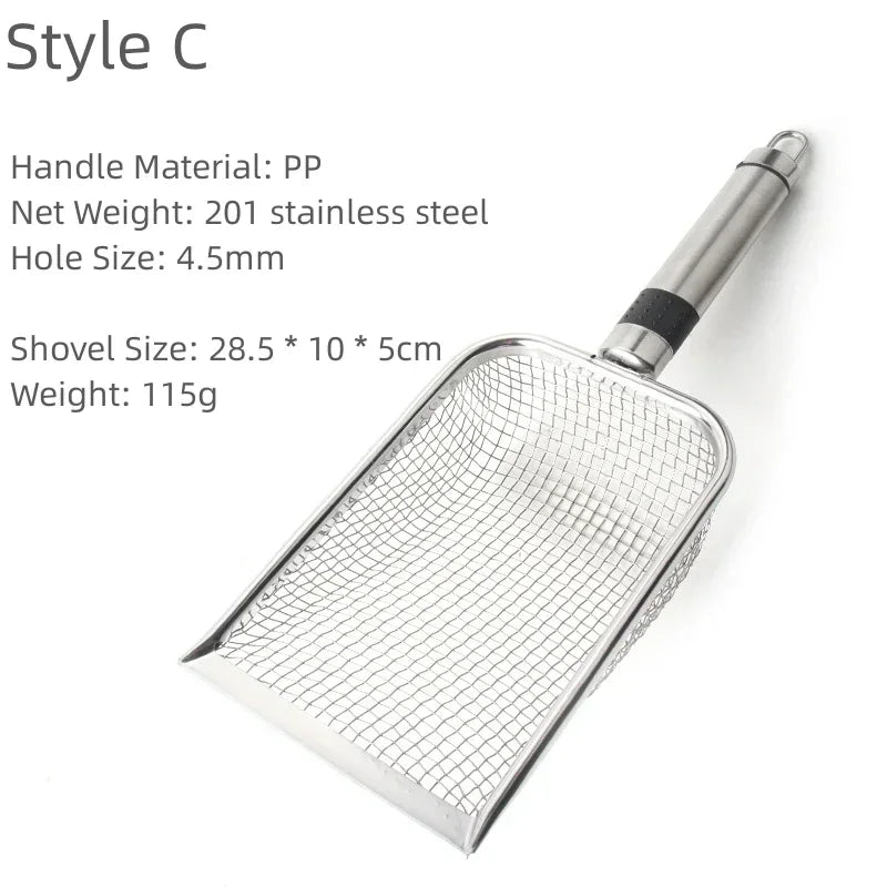 Metal Cat Litter Scoop - Stainless Steel Long Handle Litter Shovel