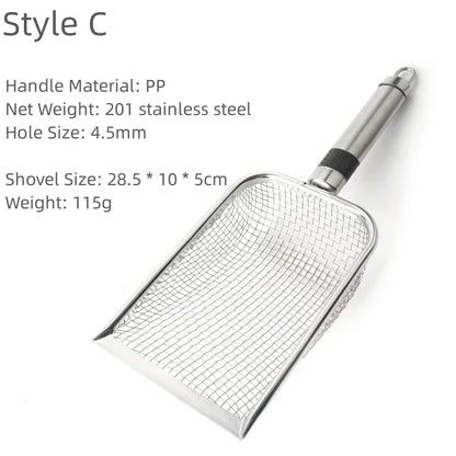 Metal Cat Litter Scoop - Stainless Steel Long Handle Litter Shovel