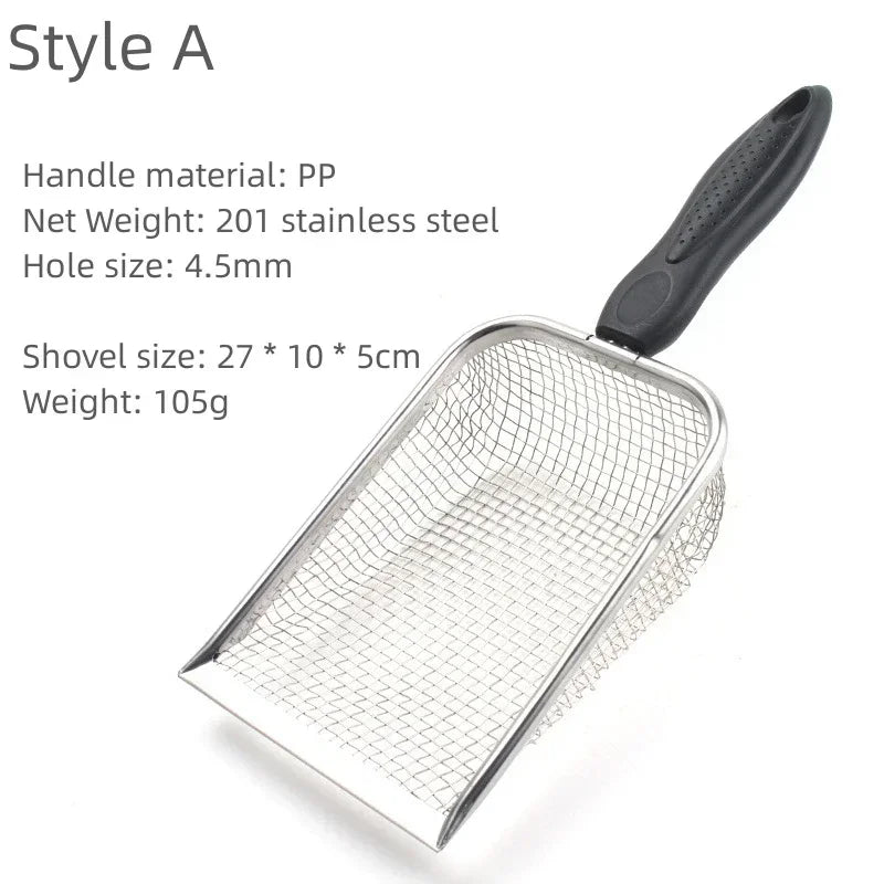 Metal Cat Litter Scoop - Stainless Steel Long Handle Litter Shovel