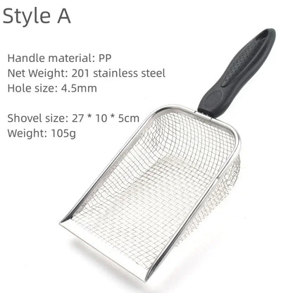 Metal Cat Litter Scoop - Stainless Steel Long Handle Litter Shovel