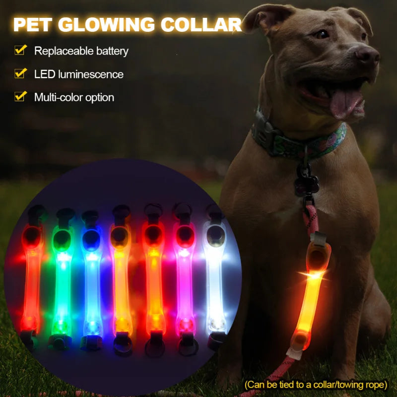 LED Safety Collar Light for Dogs - Waterproof Glowing Pet Visibility Band