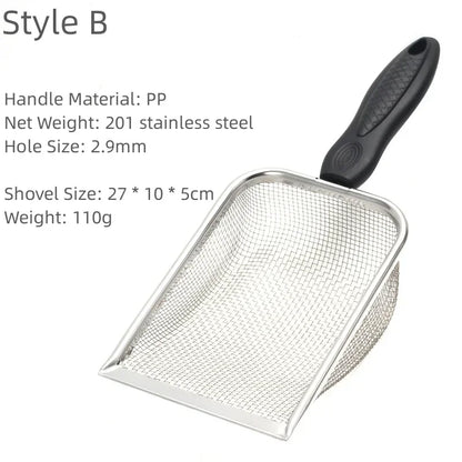Metal Cat Litter Scoop - Stainless Steel Long Handle Litter Shovel
