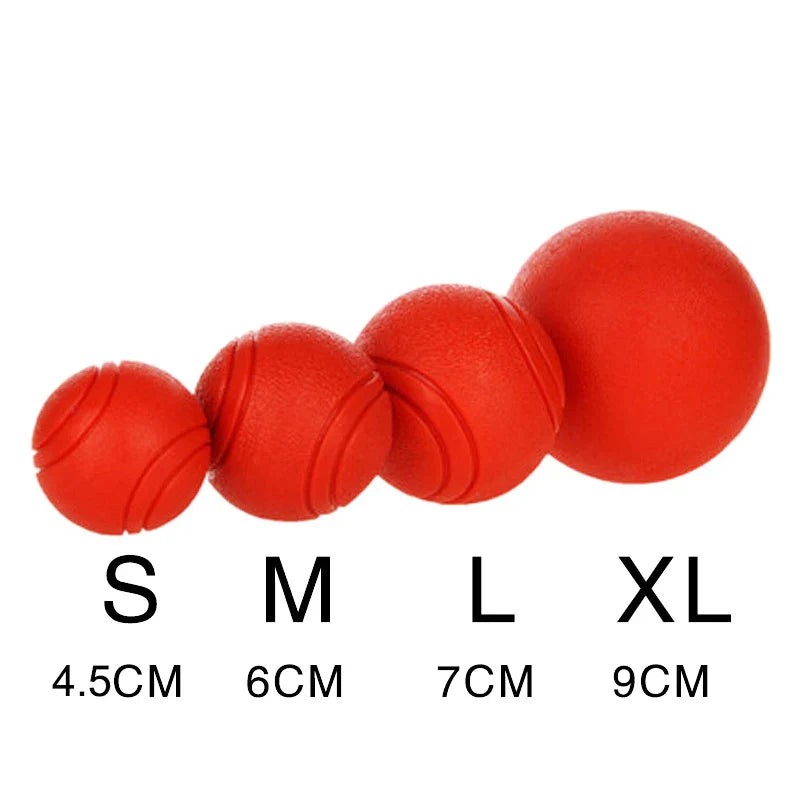 Solid Rubber Dog Ball - Durable Bouncy Chew Toy for Dogs (S-XL Sizes)